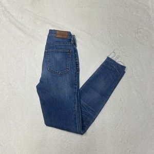 Madewell 9” High Riser Skinny Skinny Women's Jeans Blue Size 25 raw Hem 25x28